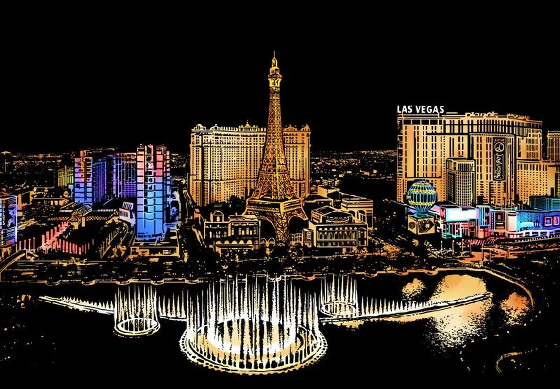 Scratch Painting Paper ,City Series Night Scene,Scratch Painting Creative Gift,Scratch Board for Adult and Kids,With 4 Tools
